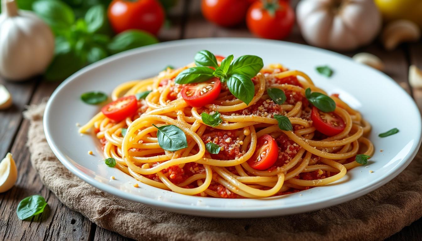 découvrez une recette végétarienne étonnante de spaghetti savoureux, sans utiliser de passoire. facile, rapide et délicieuse pour tous les amateurs de cuisine simple et gourmande !