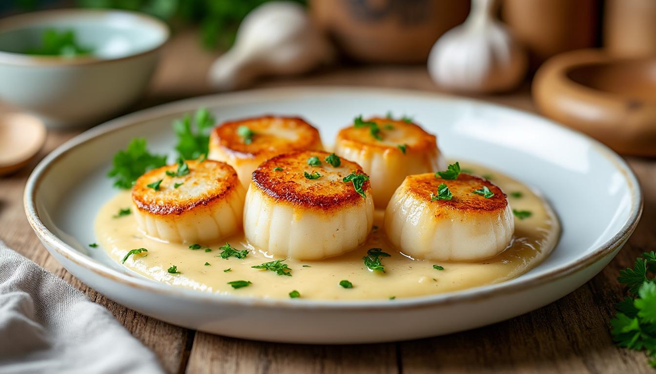 découvrez la recette quatre étoiles des pétoncles à l’ail crémeux inspirée par disney dreamlight valley, pour un plat savoureux et facile à préparer chez vous.